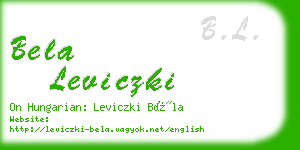 bela leviczki business card
